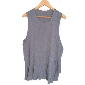 SUNDRY Boho Lagenlook Distressed Cotton Tank Top
